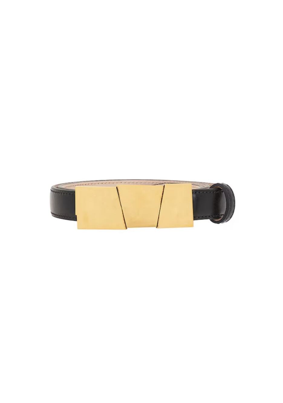 Khaite Axel Belt 85 Gold Black Leather Medium NEW